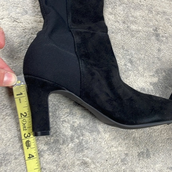 New Stuart Weitzman Heeled Pointed Toe Over The Knee Boots Black Suede Sz 4 - Picture 12 of 12